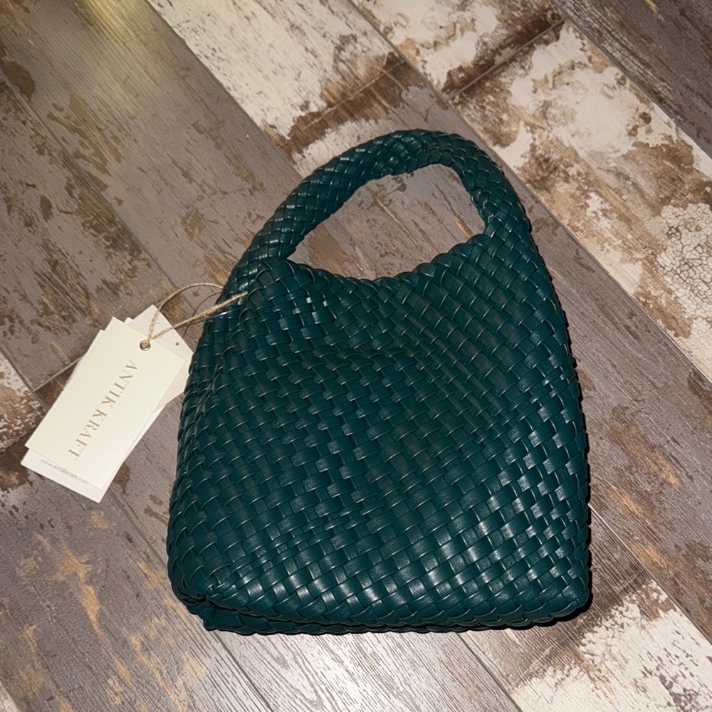 Green Woven Women's Bag